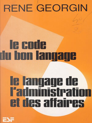 cover image of Le code du bon langage